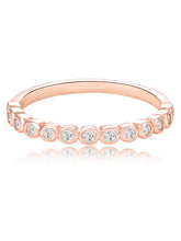 Sleek Rose Gold 925 Silver CZ Bezel Band