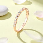 Sleek Rose Gold 925 Silver CZ Bezel Band