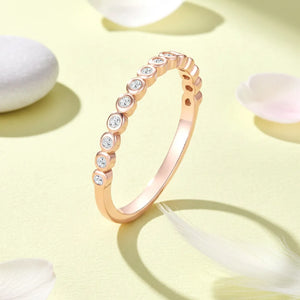 Sleek Rose Gold 925 Silver CZ Bezel Band