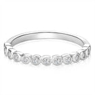 Sleek Silver-Plated 925 Silver CZ Bezel Band