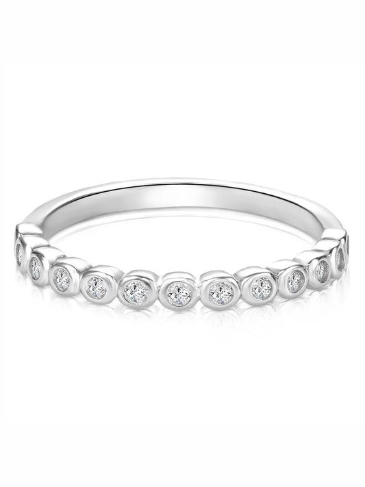 Sleek Silver-Plated 925 Silver CZ Bezel Band