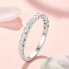 Sleek Silver-Plated 925 Silver CZ Bezel Band