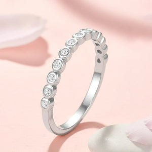 Sleek Silver-Plated 925 Silver CZ Bezel Band