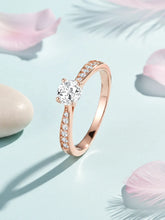 Timeless Rose Gold 925 CZ Solitaire Band Ring