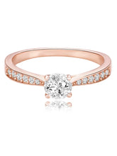 Timeless Rose Gold 925 CZ Solitaire Band Ring