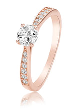 Timeless Rose Gold 925 CZ Solitaire Band Ring