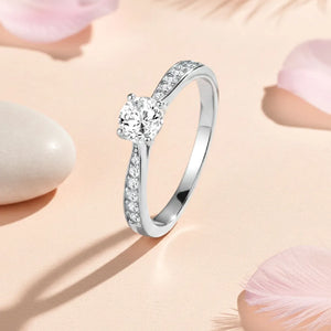 Timeless Silver-Plated 925 CZ Solitaire Band
