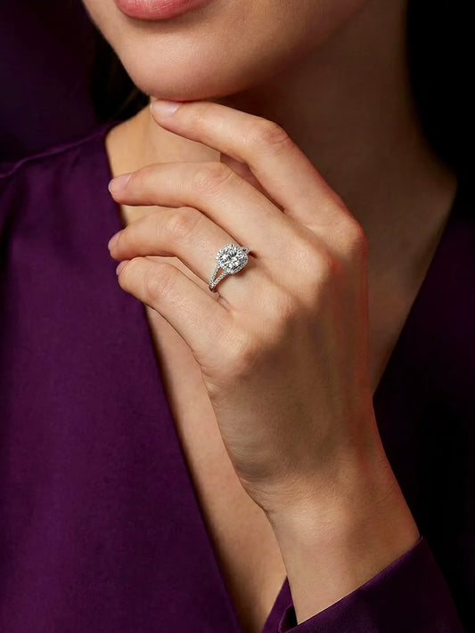 Peora 925 Sterling Silver Cushion Solitaire Ring