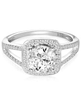 Peora 925 Sterling Silver Cushion Solitaire Ring