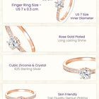 Peora Rose Gold Solitaire 925 Sterling Silver Ring