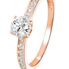 Peora Rose Gold Solitaire 925 Sterling Silver Ring