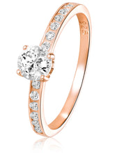 Peora Rose Gold Solitaire 925 Sterling Silver Ring