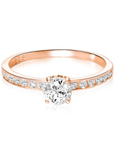 Peora Rose Gold Solitaire 925 Sterling Silver Ring