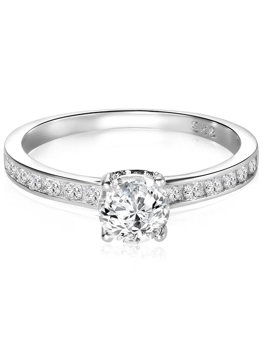 Peora Classic Solitaire 925 Sterling Silver Ring