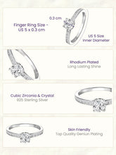 Peora Classic Solitaire 925 Sterling Silver Ring