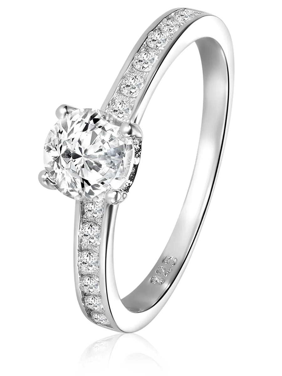 Peora Classic Solitaire 925 Sterling Silver Ring