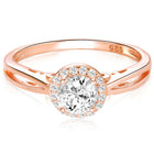 Peora Halo Harmony Rose Gold 925 Silver Ring