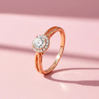Peora Halo Harmony Rose Gold 925 Silver Ring