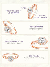 Peora Halo Harmony Rose Gold 925 Silver Ring