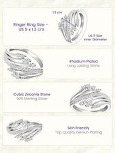 Peora 925 Sterling Silver Wrap Style CZ Ring