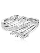 Peora 925 Sterling Silver Wrap Style CZ Ring