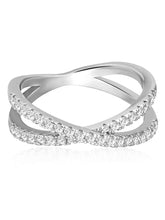 CZ Interlace Silver Ring