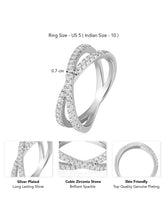 CZ Interlace Silver Ring