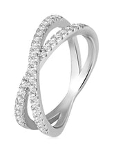 CZ Interlace Silver Ring