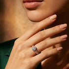 Peora Rose Gold 925 Sterling Silver Oval Pave Ring