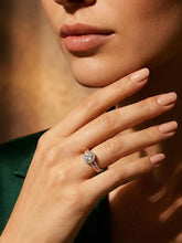 Peora Rose Gold 925 Sterling Silver Oval Pave Ring