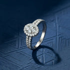 Peora 925 Sterling Silver Oval Pave Ring