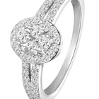 Peora 925 Sterling Silver Oval Pave Ring