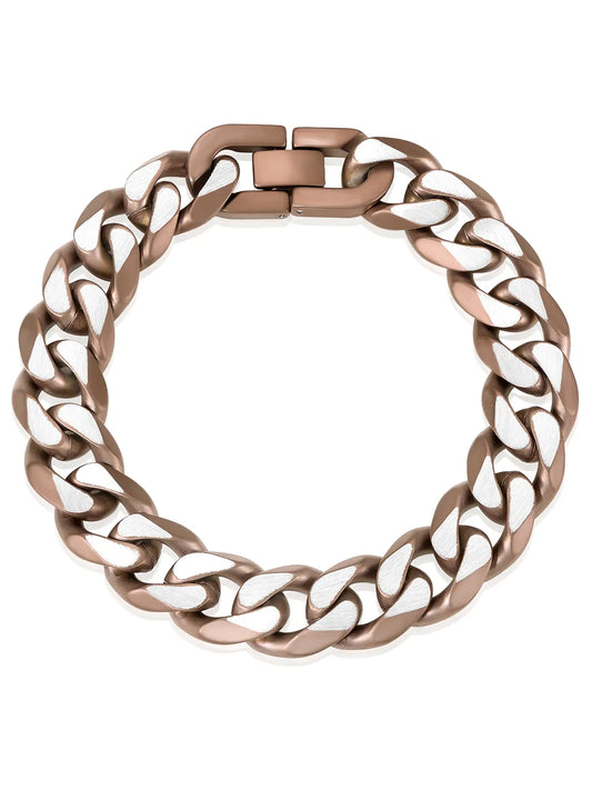 Dual Copper Tone Chain Bracelet For Men