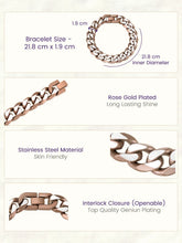 Dual Copper Tone Matte Chain Bracelet For Men