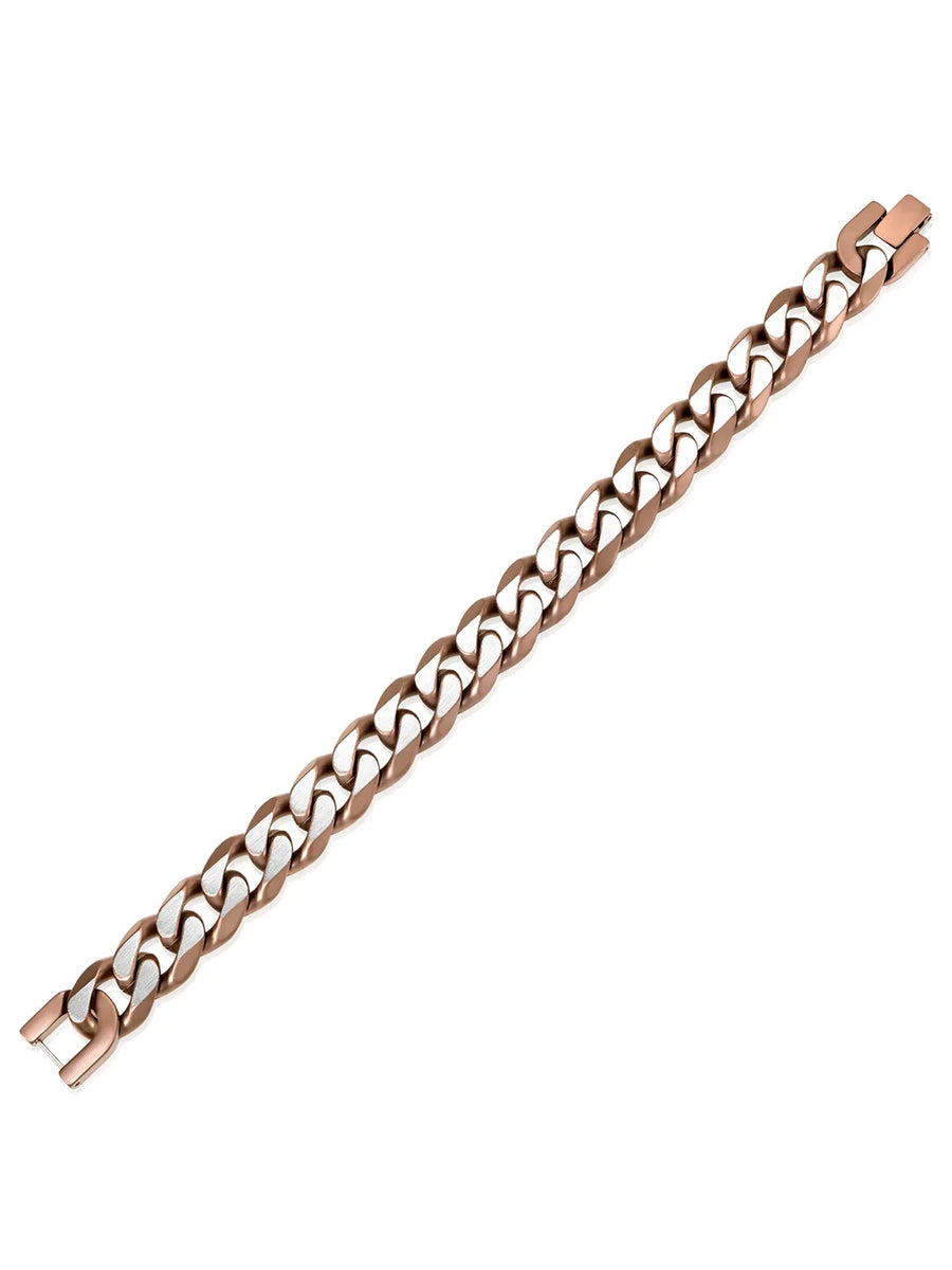 Dual Copper Tone Matte Chain Bracelet For Men