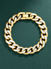 Dual Matte Tone Curb Chain Bracelet For Men