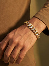 Dual Matte Tone Curb Chain Bracelet For Men