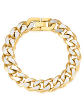 Dual Matte Tone Curb Chain Bracelet For Men