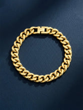 Dual Tone Matte Gold Curb Chain Bracelet For Men