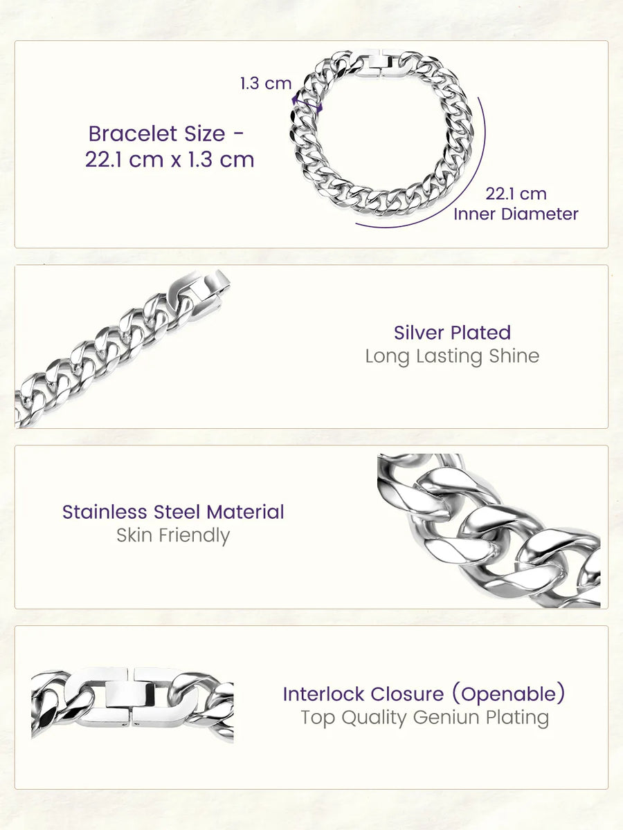Silver Knight Bold Chain Bracelet For Men