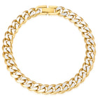 Thin Dual Tone Matte Gold Curb Chain Bracelet