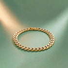 Thin Dual Tone Matte Gold Curb Chain Bracelet