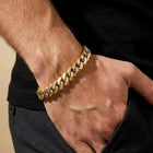 Thin Dual Tone Matte Gold Curb Chain Bracelet