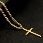 Cuban-Link Cross Pendant Chain for Men