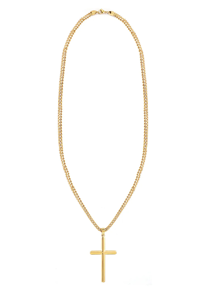 Cuban-Link Cross Pendant Chain for Men