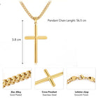 Cuban-Link Cross Pendant Chain for Men