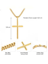 Cuban-Link Cross Pendant Chain for Men