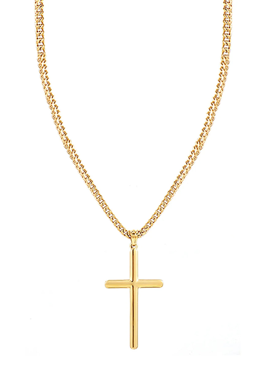 Cuban-Link Cross Pendant Chain for Men