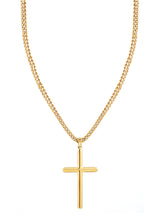 Cuban-Link Cross Pendant Chain for Men