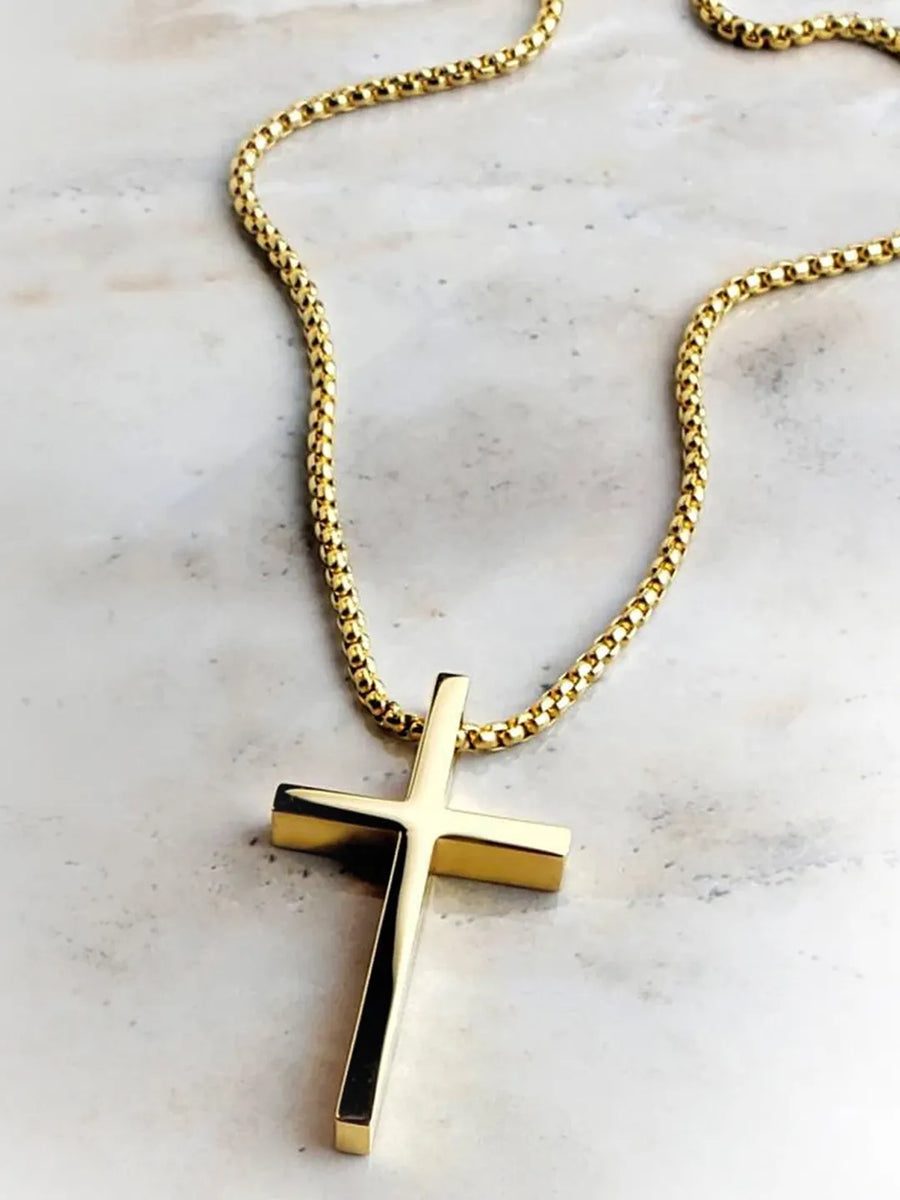 Classic Cross Pendant with Box Chain
